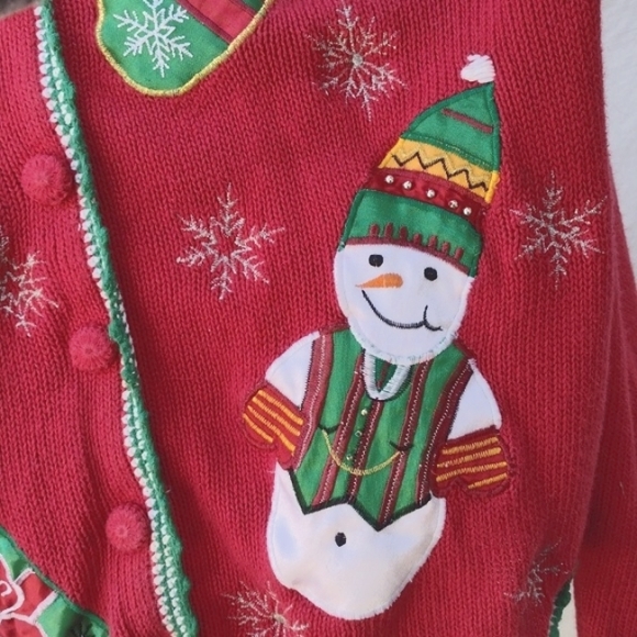 Vintage NutCracker Snowman Cardigan - L - Picture 4 of 10